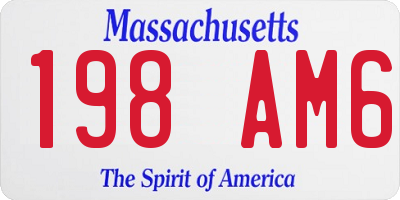 MA license plate 198AM6
