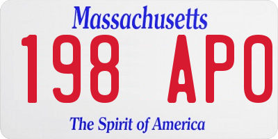 MA license plate 198AP0