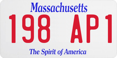 MA license plate 198AP1