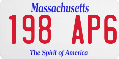MA license plate 198AP6