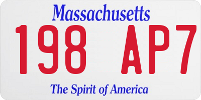 MA license plate 198AP7