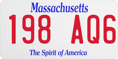 MA license plate 198AQ6