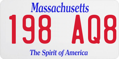 MA license plate 198AQ8