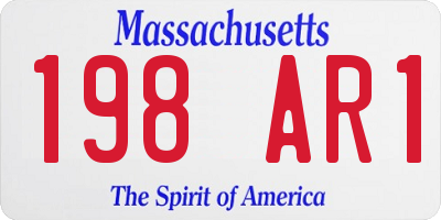 MA license plate 198AR1