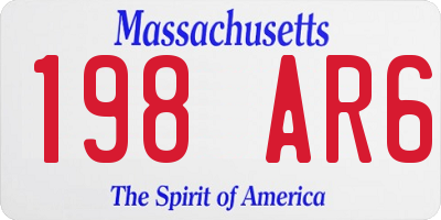 MA license plate 198AR6