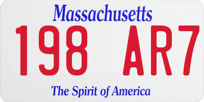 MA license plate 198AR7