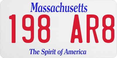 MA license plate 198AR8