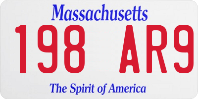 MA license plate 198AR9