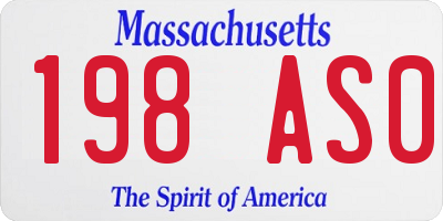 MA license plate 198AS0
