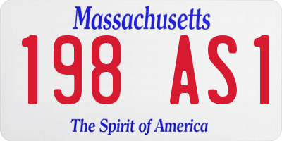 MA license plate 198AS1