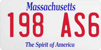MA license plate 198AS6