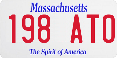 MA license plate 198AT0