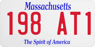 MA license plate 198AT1