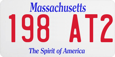 MA license plate 198AT2