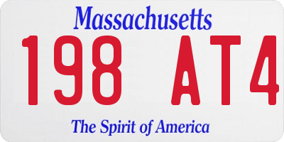 MA license plate 198AT4