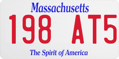 MA license plate 198AT5