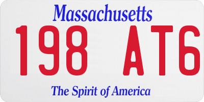 MA license plate 198AT6