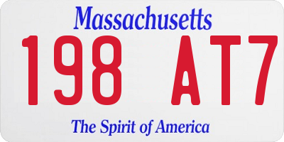 MA license plate 198AT7