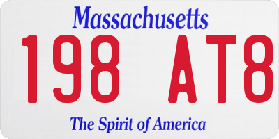 MA license plate 198AT8