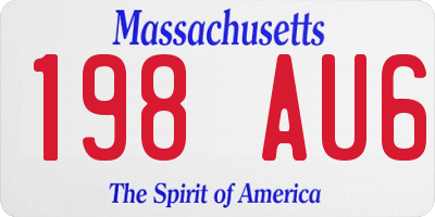 MA license plate 198AU6
