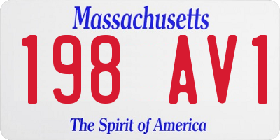 MA license plate 198AV1