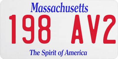 MA license plate 198AV2