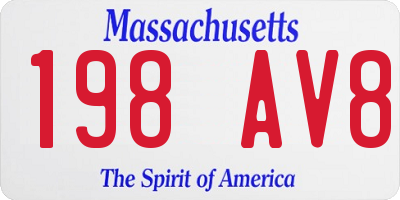 MA license plate 198AV8