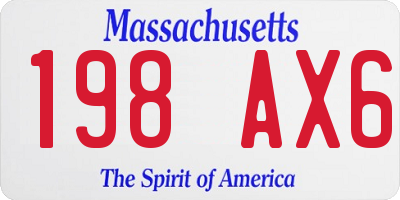 MA license plate 198AX6