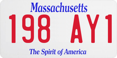 MA license plate 198AY1