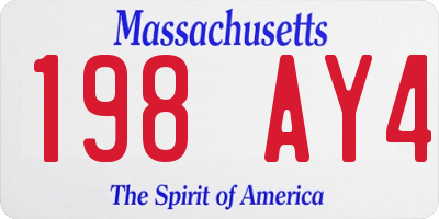 MA license plate 198AY4