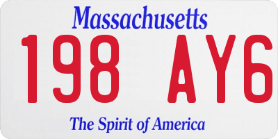 MA license plate 198AY6