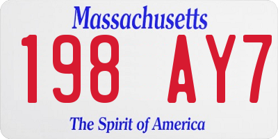 MA license plate 198AY7