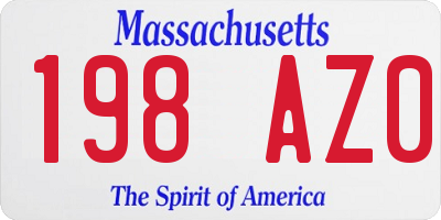 MA license plate 198AZ0