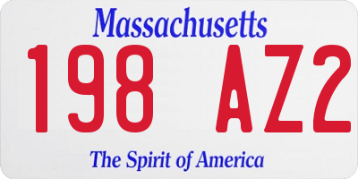 MA license plate 198AZ2