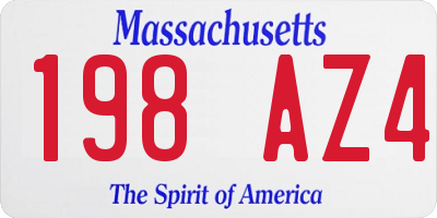 MA license plate 198AZ4