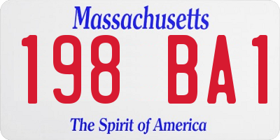MA license plate 198BA1