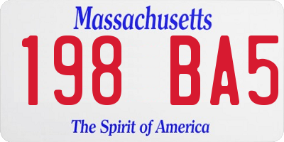 MA license plate 198BA5