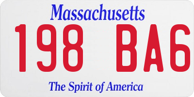 MA license plate 198BA6