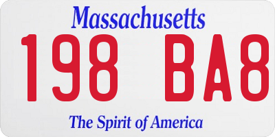MA license plate 198BA8