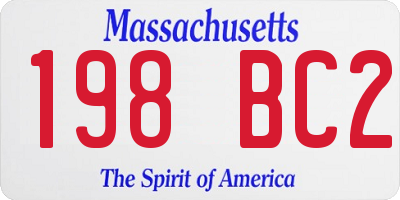 MA license plate 198BC2