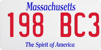 MA license plate 198BC3