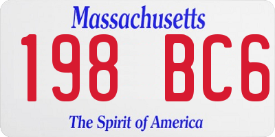 MA license plate 198BC6