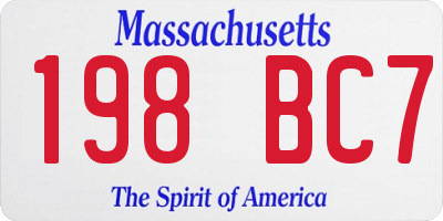 MA license plate 198BC7