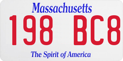 MA license plate 198BC8