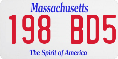 MA license plate 198BD5