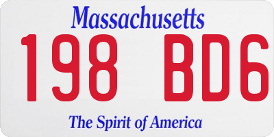 MA license plate 198BD6