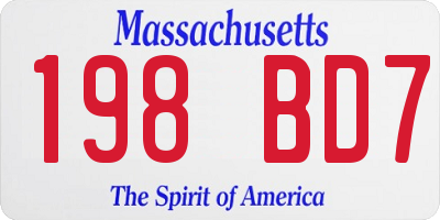 MA license plate 198BD7