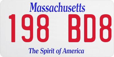 MA license plate 198BD8