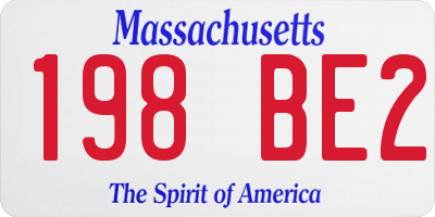 MA license plate 198BE2