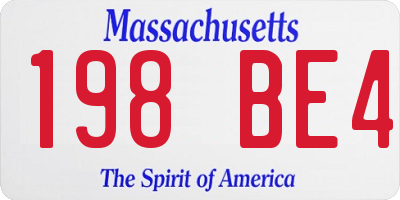MA license plate 198BE4